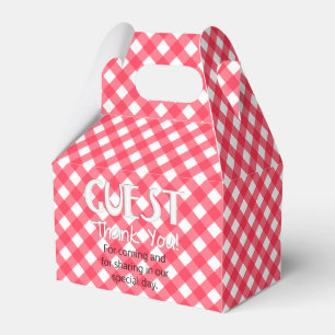 Chex 7-WATERMELON RED-PARTY FAVOR BOX, gable style Favour Box