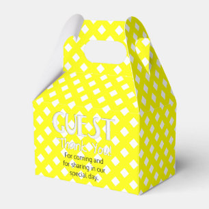 Chex 8-YELLOW-PARTY FAVOR BOX, gable style Favour Box
