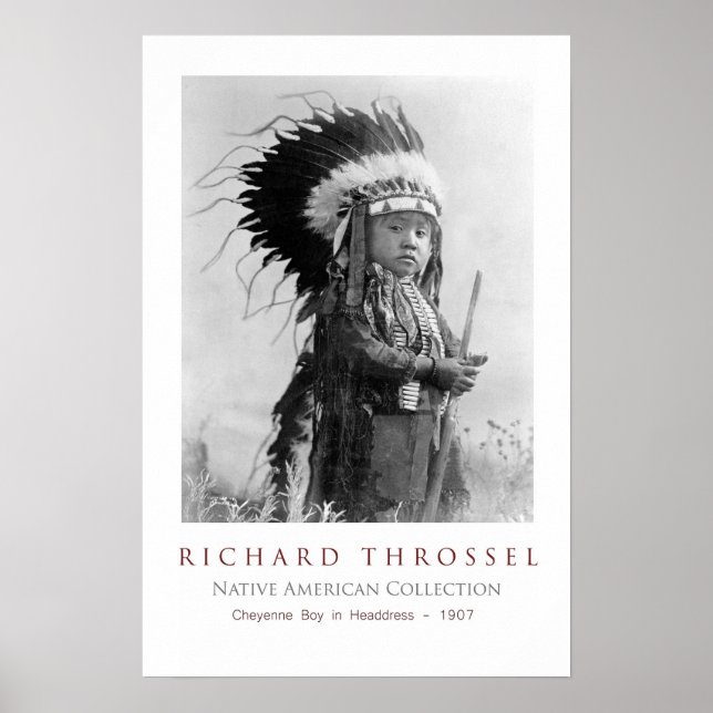 Cheyenne Boy in Headdress Poster (Front)