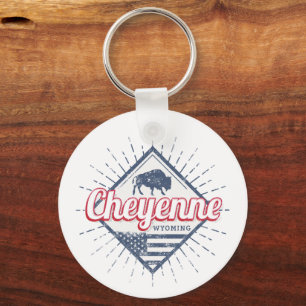 Cheyenne City Wyoming United States Vintage USA Key Ring