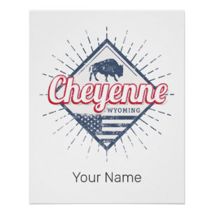 Cheyenne City Wyoming United States Vintage USA Poster