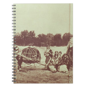 Cheyenne Indians on the Move, 1878 (b/w photo) Notebook