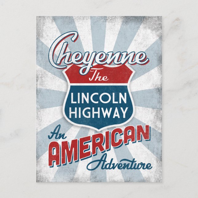 Cheyenne Lincoln Highway Vintage America Wyoming Postcard (Front)