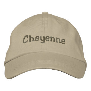 Cheyenne Name Embroidered Baseball Cap Khaki