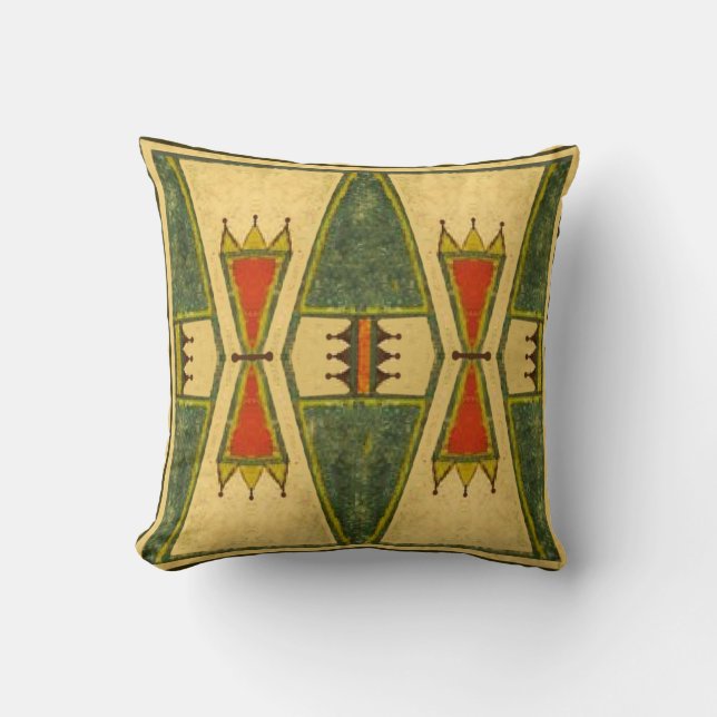 Cheyenne style 1860's parfleche design cushion (Front)