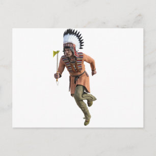 Cheyenne Warrior Chief Running Postcard