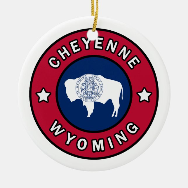 Cheyenne Wyoming Ceramic Ornament (Front)