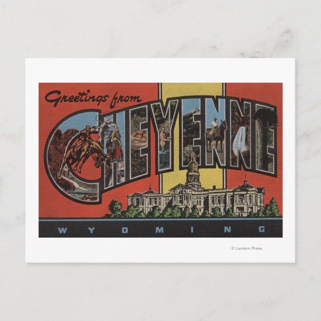 Cheyenne, Wyoming - Large Letter Scenes Postcard (Front)