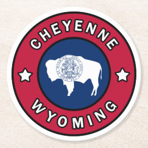Cheyenne Wyoming Round Paper Coaster