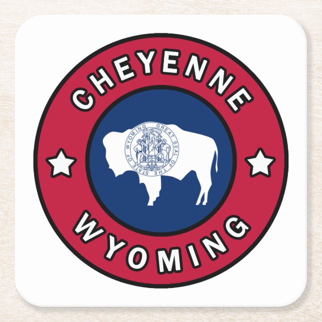 Cheyenne Wyoming Square Paper Coaster (Front)