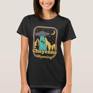 Cheyenne Wyoming Ufo Alien 80s Retro State Pride T-Shirt