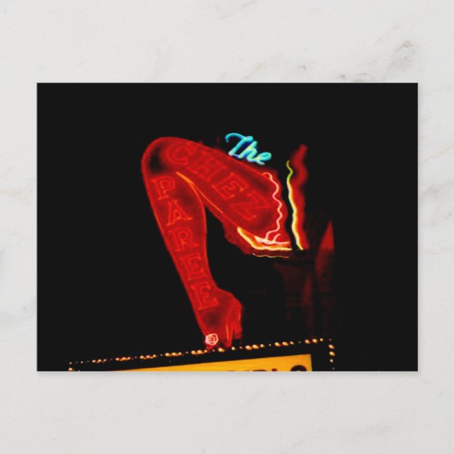 Chez Paree, Pre-Katrina New Orleans Neon Sign Postcard (Front)