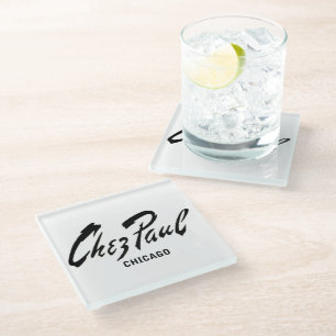 Chez Paul French Restaurant, Chicago Glass Coaster