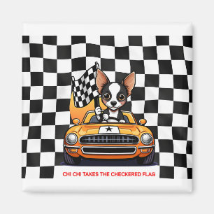 Chi Chi Takes The Chequered Flag Magnet