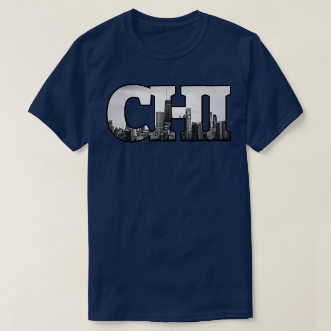 CHI Chicago City Skyline of Downtown Chicago Illin T-Shirt (Design Front)
