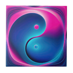 Chi Fusion: Vibrant Yin Yang Energies Ceramic Tile