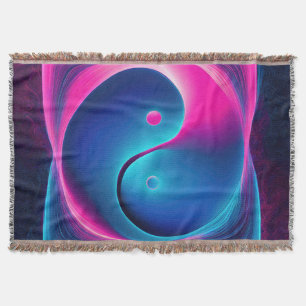 Chi Fusion: Vibrant Yin Yang Energies Throw Blanket