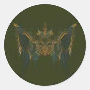 Chi Mukwa Bear Totem Fractal Art Classic Round Sticker