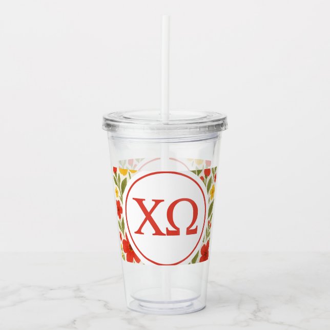 Chi Omega Acrylic Tumbler (Front)