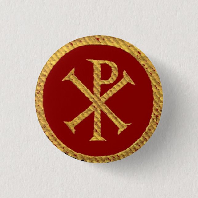 Chi Rho 3 Cm Round Badge (Front)