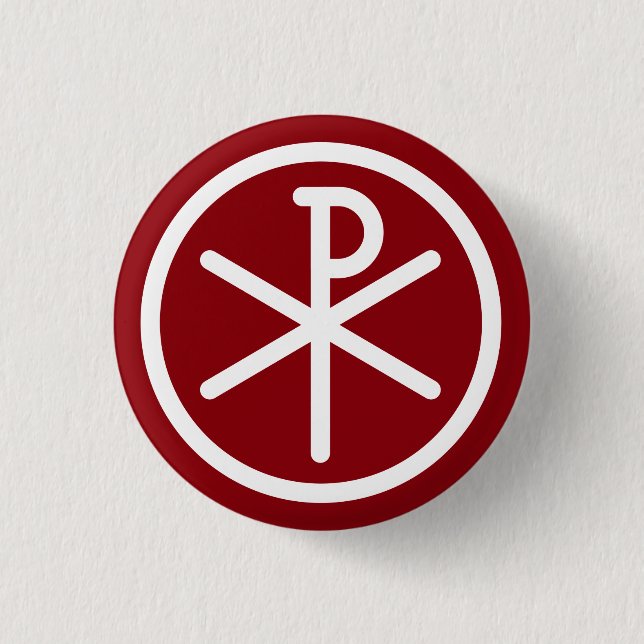 Chi-Rho Christ Symbol Button (Front)