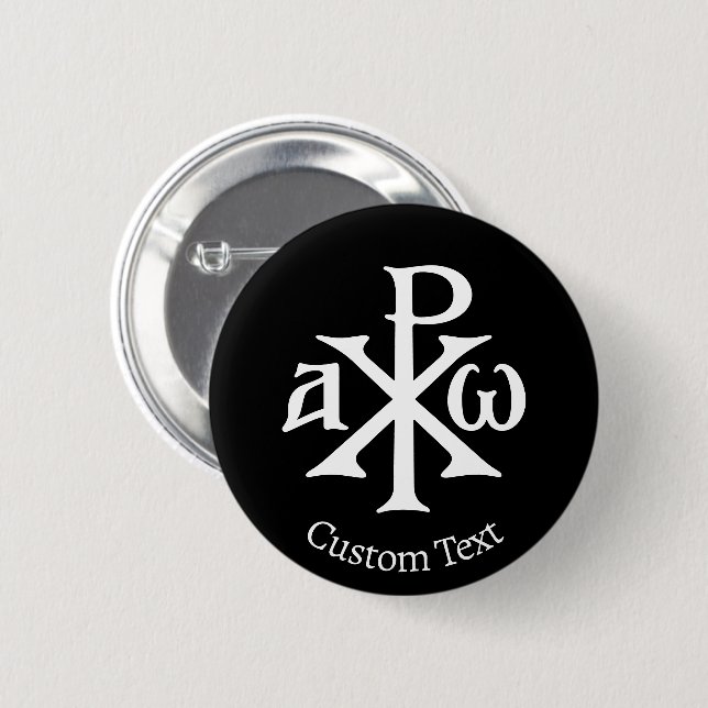 Chi Rho Christogram 6 Cm Round Badge (Front & Back)