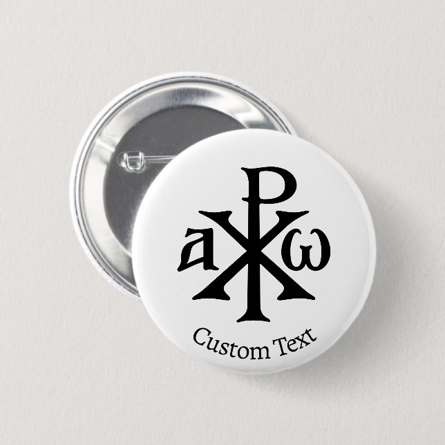 Chi Rho Christogram 6 Cm Round Badge (Front & Back)