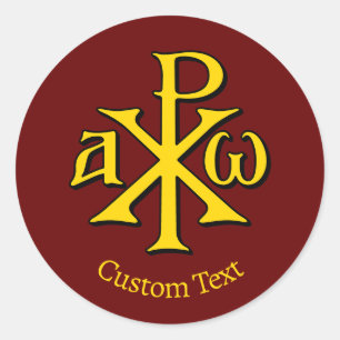 Chi Rho Christogram Classic Round Sticker