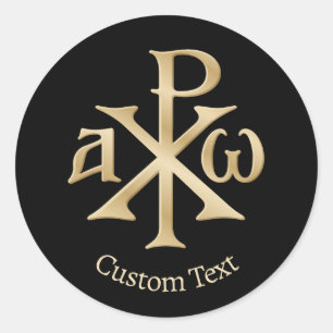 Chi Rho Christogram Classic Round Sticker