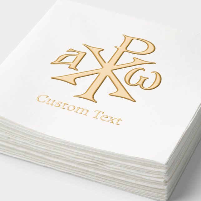 Chi Rho Christogram Foil Napkins (Detail)