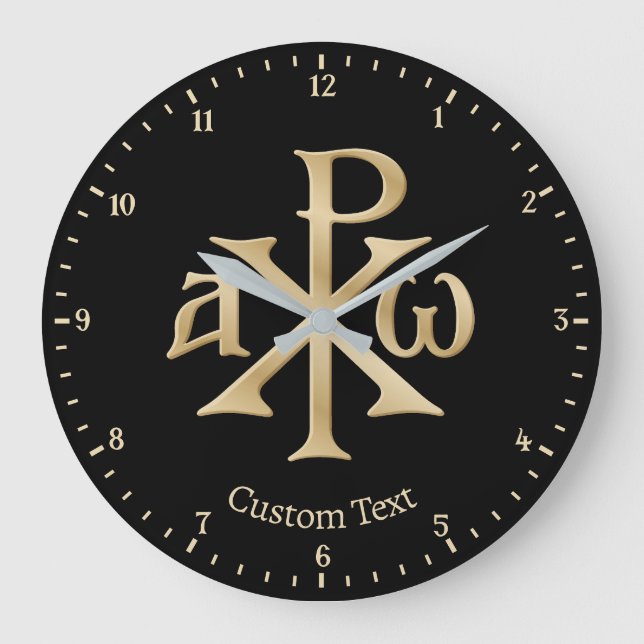 Chi Rho Christogram Wall Clock (Front)