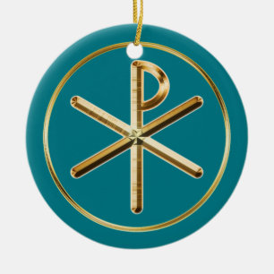 Chi-Rho glow Ceramic Ornament