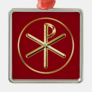 Chi-Rho glow Metal Tree Decoration