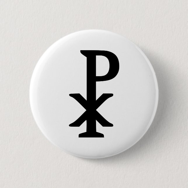 Chi rho - Jesus 6 Cm Round Badge (Front)