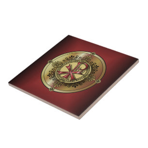 Chi-Rho Monogram ~ Christian Symbol P & X Tile