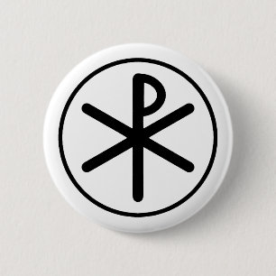 Chi-rho symbol 6 cm round badge