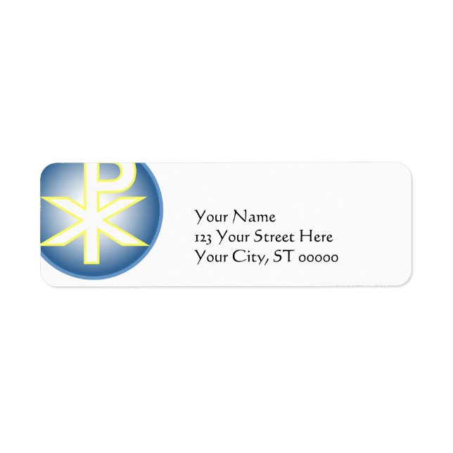 Chi Ro Christian Return Address Label (Front)