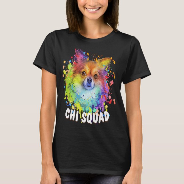 Chi Squad Chihuahua Fur Mom Chiwawa Fur Dad Animal T-Shirt (Front)