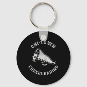 Chi-town Cheer Distressed Retro 90's Cheerleader  Key Ring