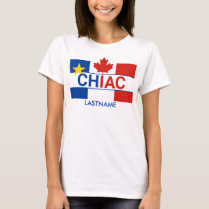 Chiac Acadian Canadian Flag Personalise T-Shirt