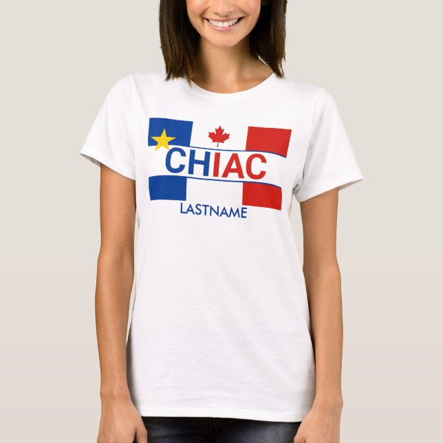 Chiac Acadian Canadian Flag Personalised T-Shirt (Front)