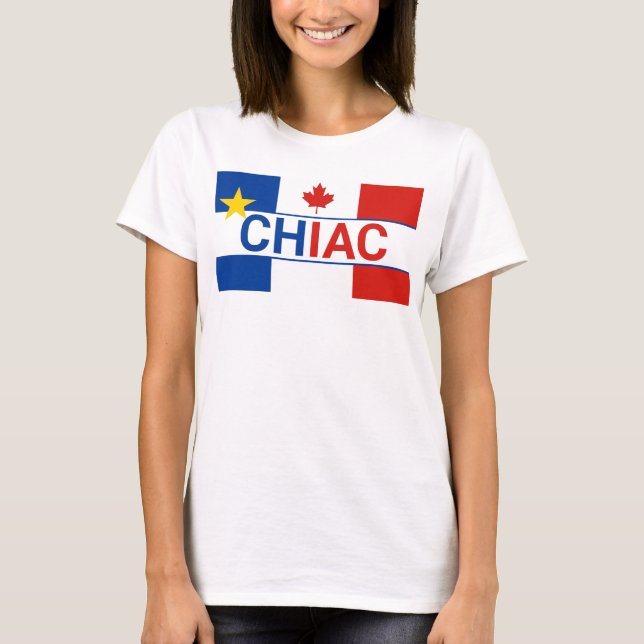 Chiac Acadian French Canadian Flag  T-Shirt (Front)