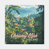 Chiang Mai Thailand Asia Temples Mountains Vintage