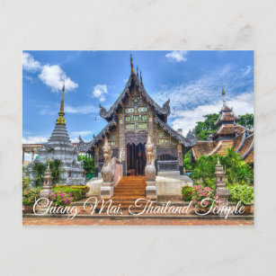 Chiang Mai Thailand Temple  Photo Postcard