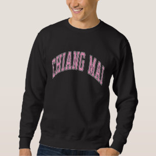Chiang Mai Thailand Varsity Style Pink Text Sweatshirt