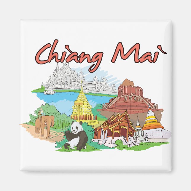 Chiang Mai, Thailand World Famous City Magnet (Front)