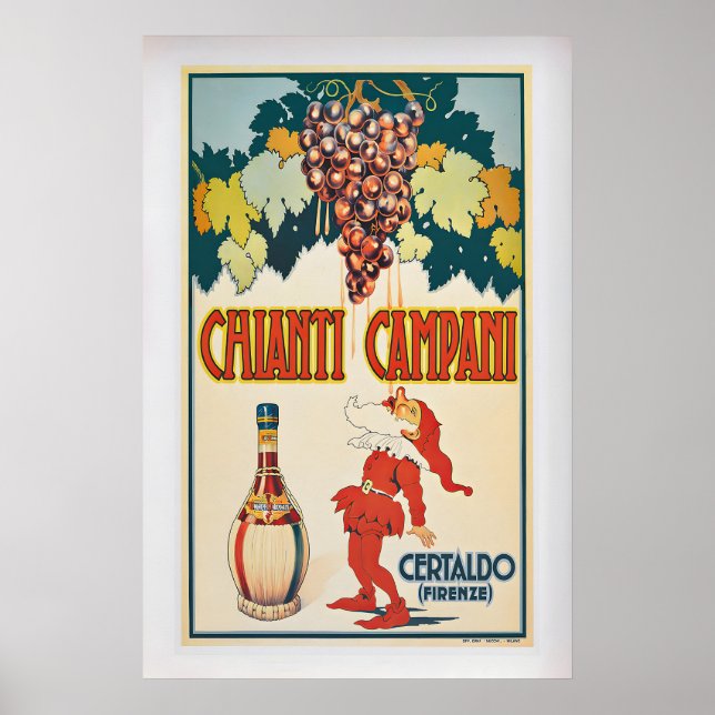 Chianti Campani Vintage Wine Advertising Poster 1 (Front)