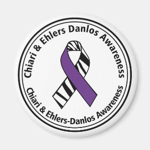 Chiari and EDS Zebra Stripe Ribbon Magnet