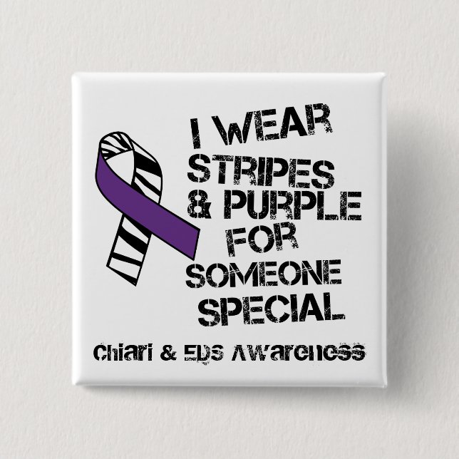Chiari and Ehlers Danlos Awareness Ribbon Button (Front)