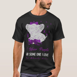 Chiari Malformation Awareness Elephant I Wear Purp T-Shirt
